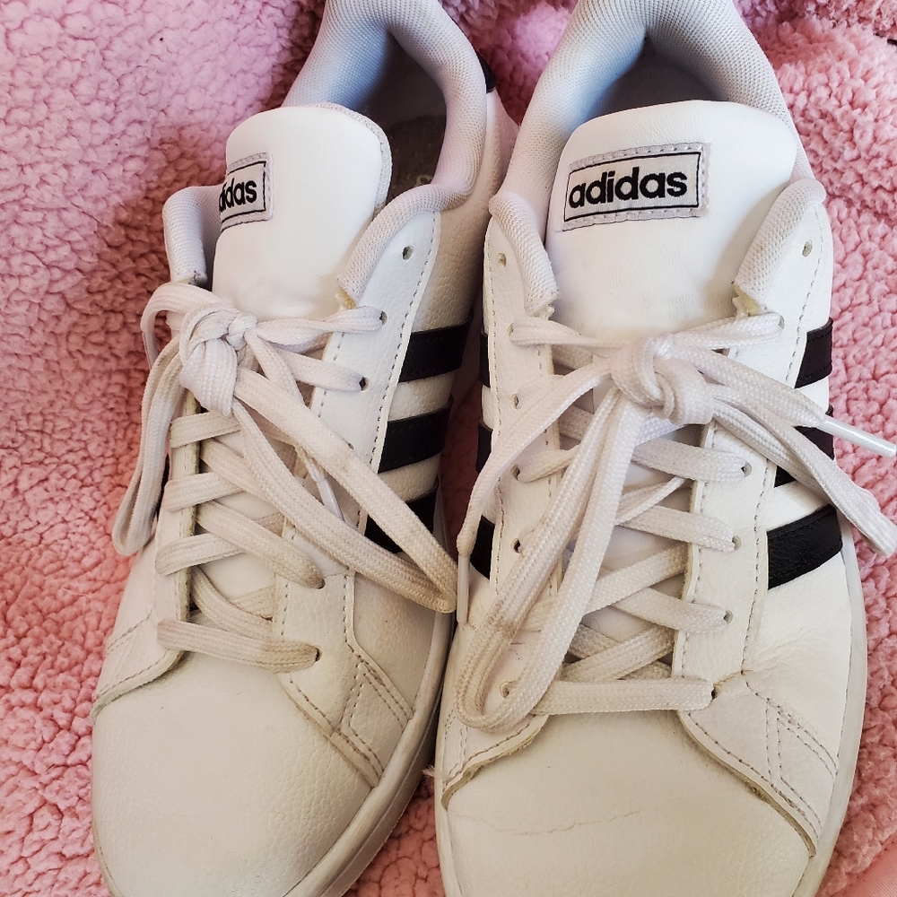 Adidas leather running shoes